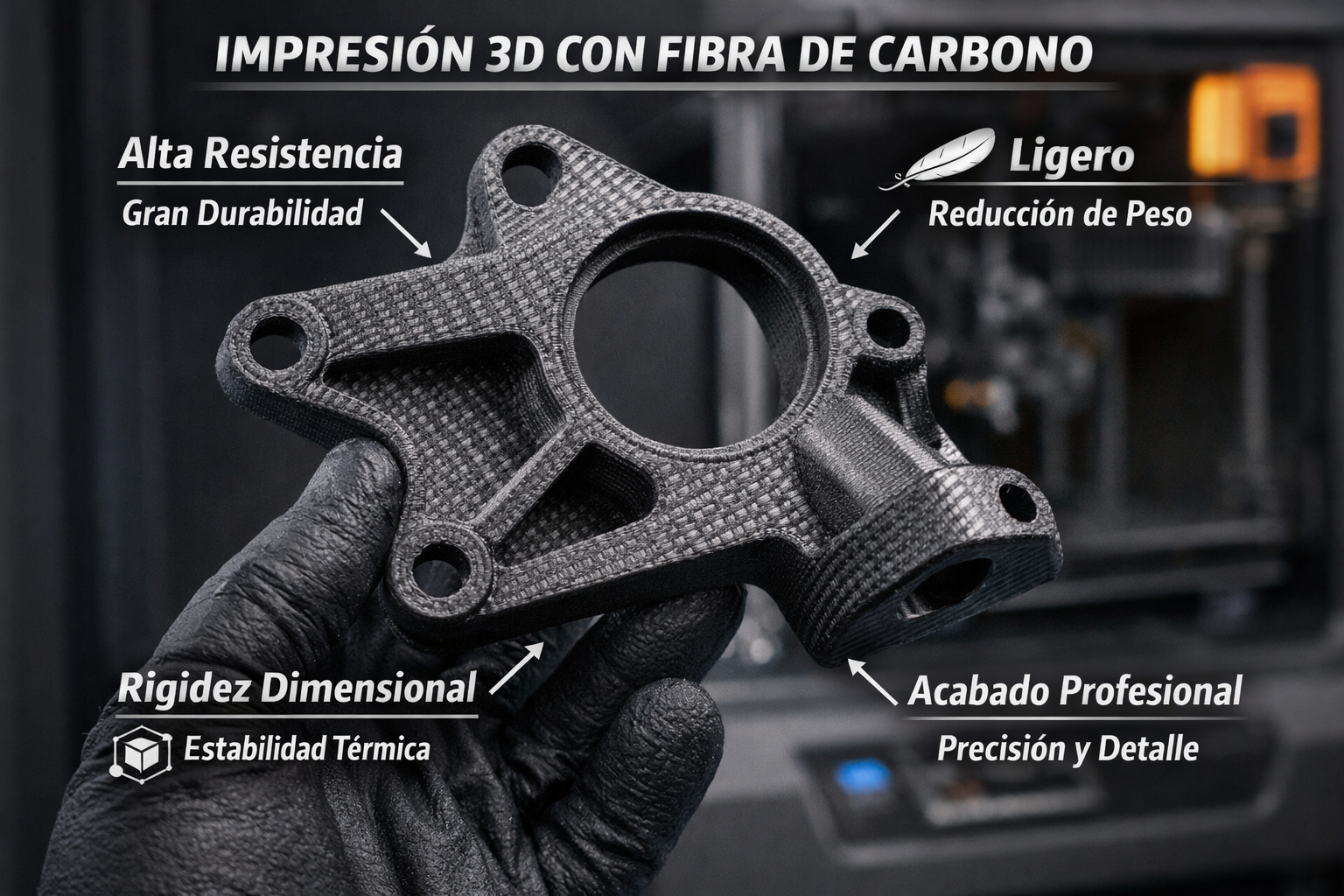 Filamento Dowell PETG CF Fibra De Carbono